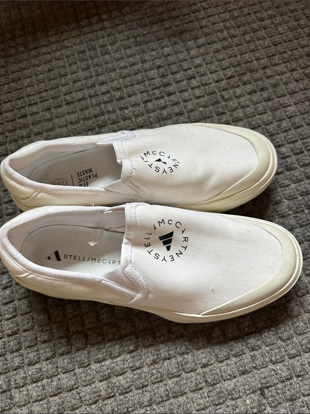 Stella McCartney US 9 White Slip-On Canvas Sneakers